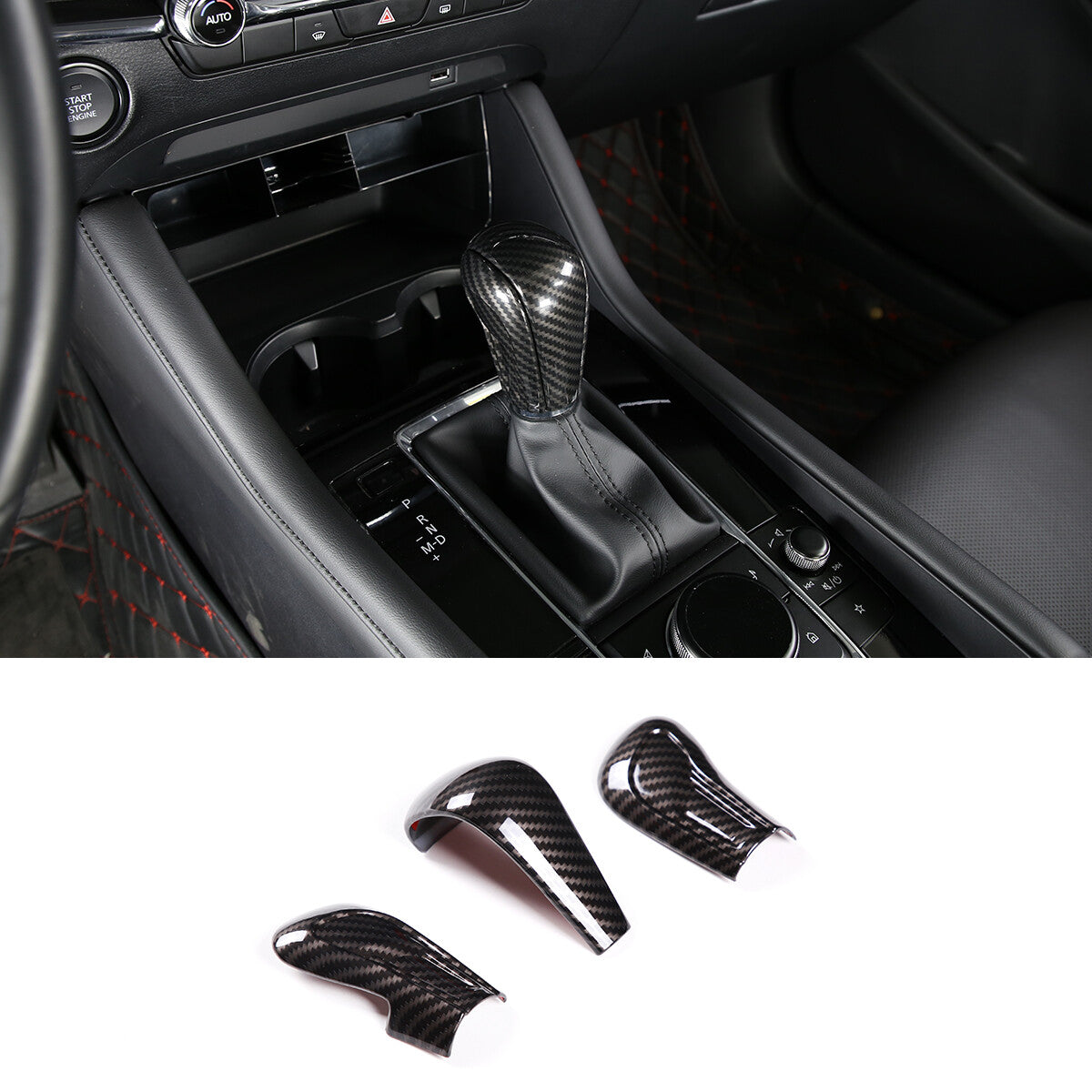 Red electronic parking brake button cover trim for Toyota Tundr¨¡ Sequoi 2022-23 USA