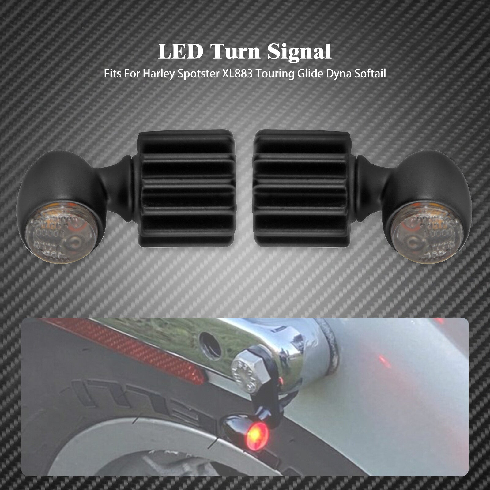2X Black Super for Mini Running Brake Indicator Turn Signal Lights Fit for Harley