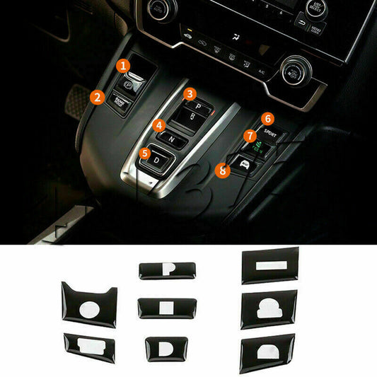 8Pcs Gear Shift Box Panel Button Guard Cover Trim for Honda CR-V CRV 2017-2022