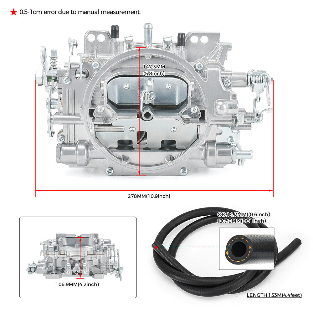 Performance Carburetor For 1905 AVS 2 4 Barrel Manual Choke 650 CFM