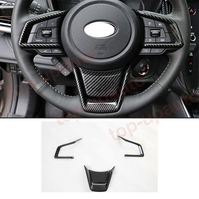 for Subaru Outback 2020-2023 Carbon Fiber Style Steering Wheel Frame Cover Trim