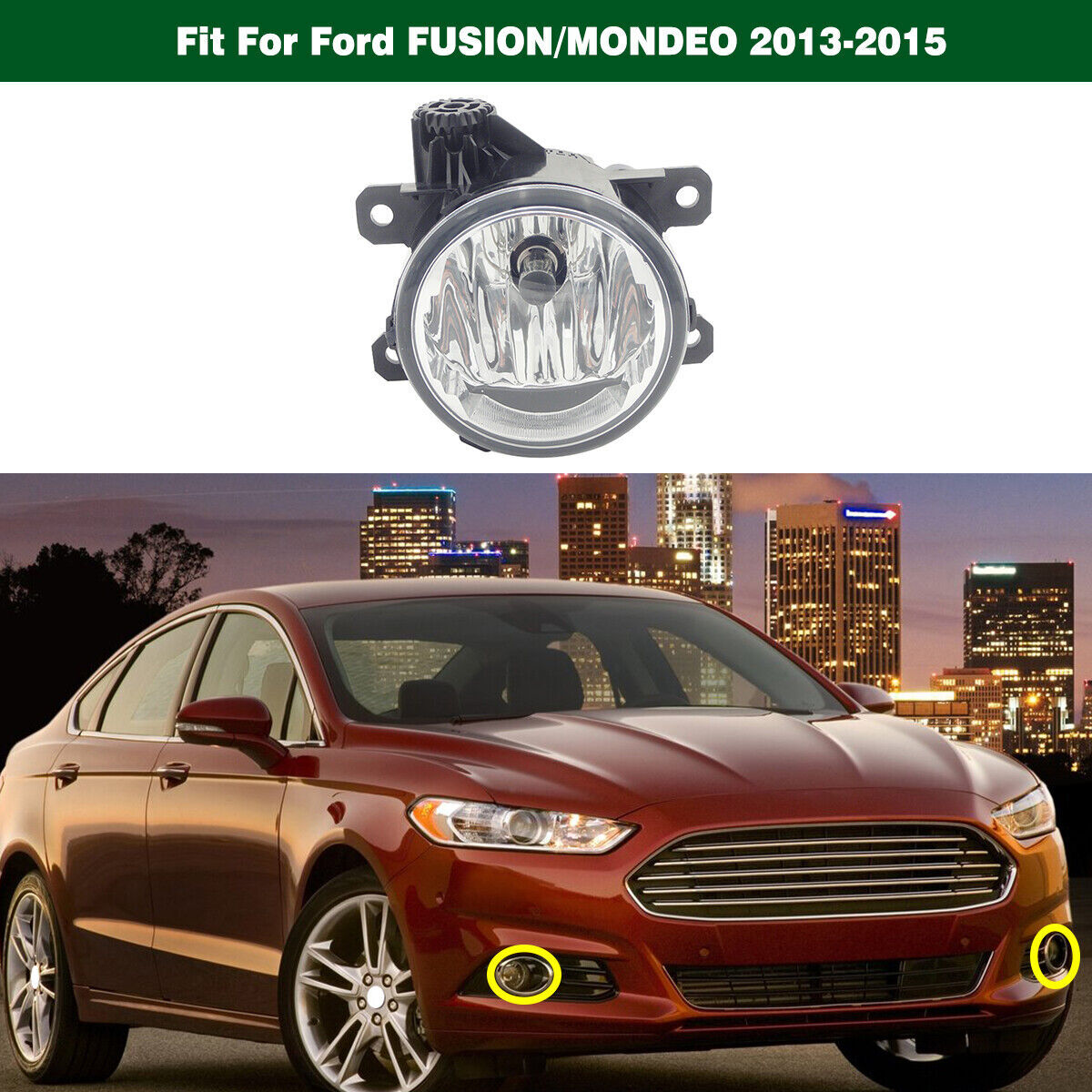 1Pcs Bumper Fog Light Clear Driving Lamp Lens for Ford Fusion Mondeo 2013-2016