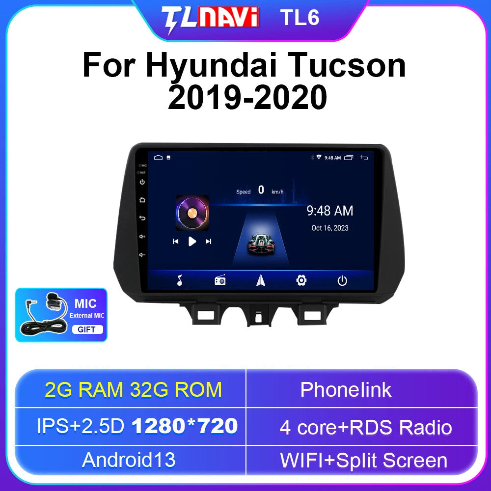 Android Car Radio Screen for Hyundai for Tucson 2019-2020 Carplay GPS Auto Player