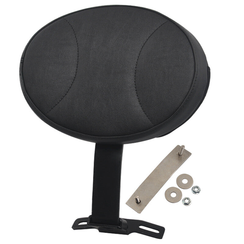 Black Adjustable Driver Backrest Pad for Harley Fatboy / Heritage Softail 09-17