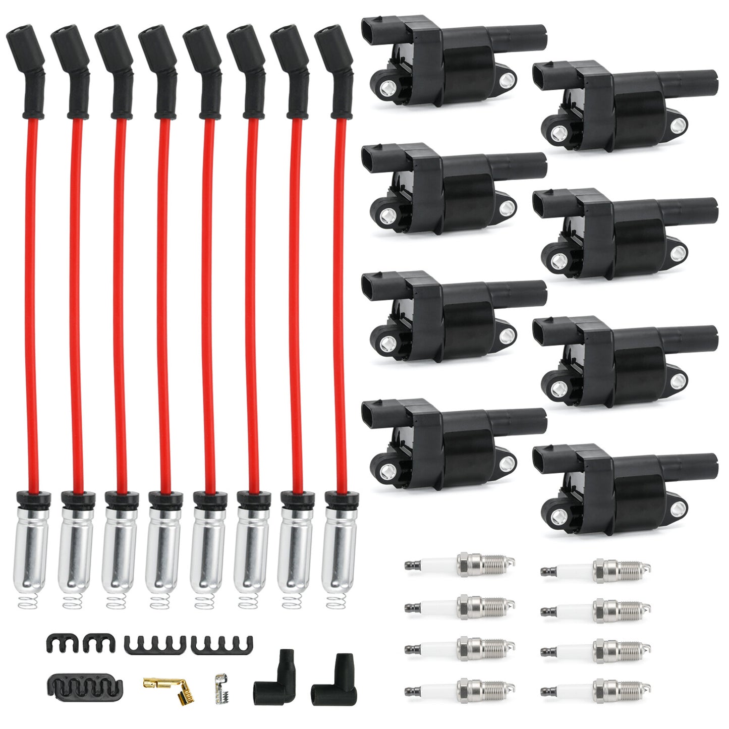 8 pack Round Ignition Coil Spark Plug Pack for Chevy Silverado for GMC 4.8 5.3 6.0L