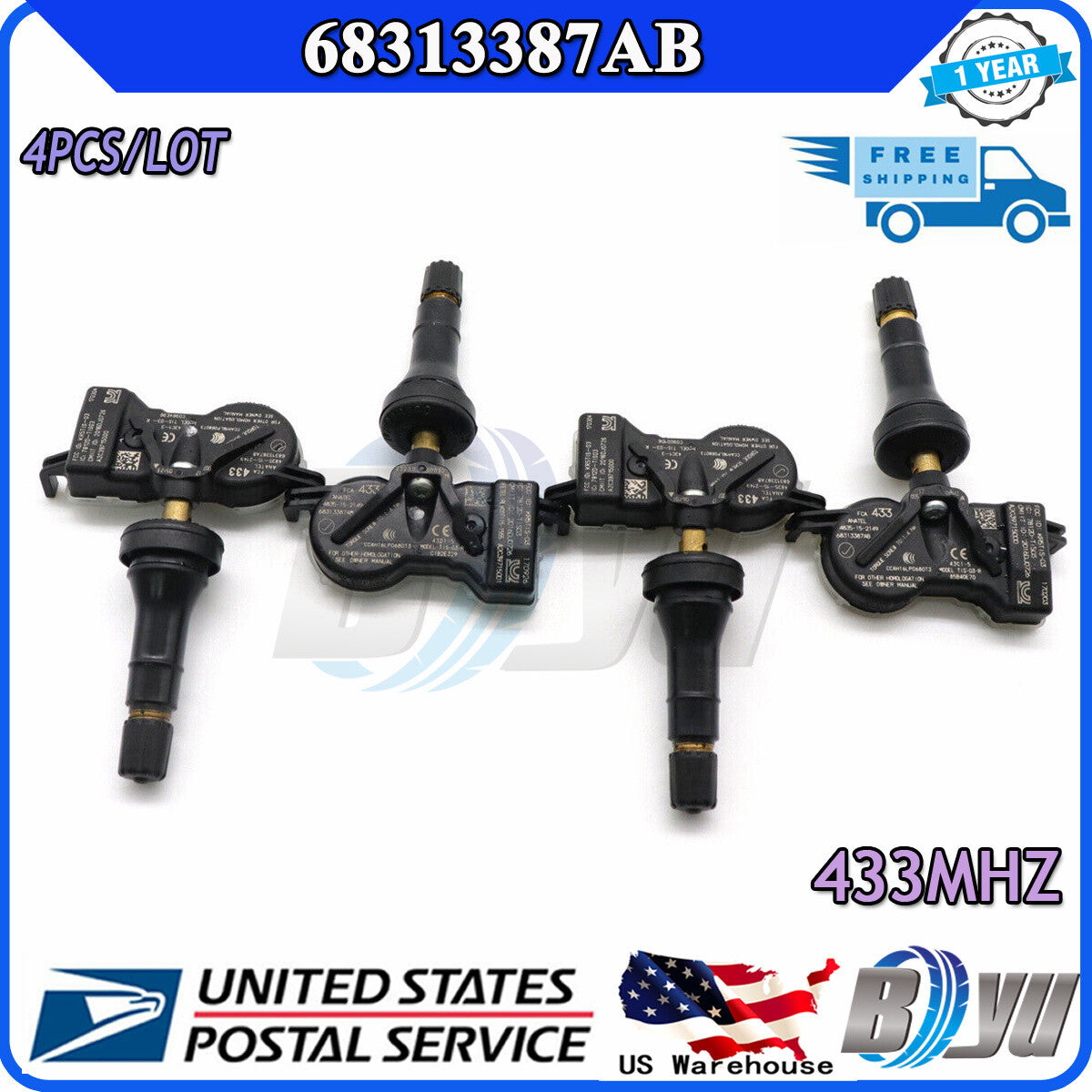 68313387AB new 4-Piece Version TPMS Tire Pressure Sensor for Chrysler , for Dodge , for Jeep , and US
