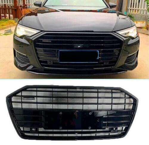 Suitable for Audi A6 C8 2019 2020 2021 models - Black grille stripes and front radiator stripes.