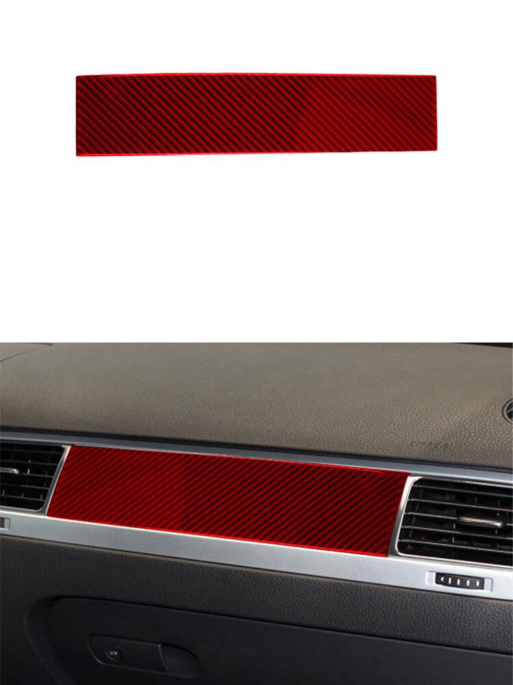 Red Carbon Fiber Passenger Dashboard Trim Panel for VW Touareg 2011-2018