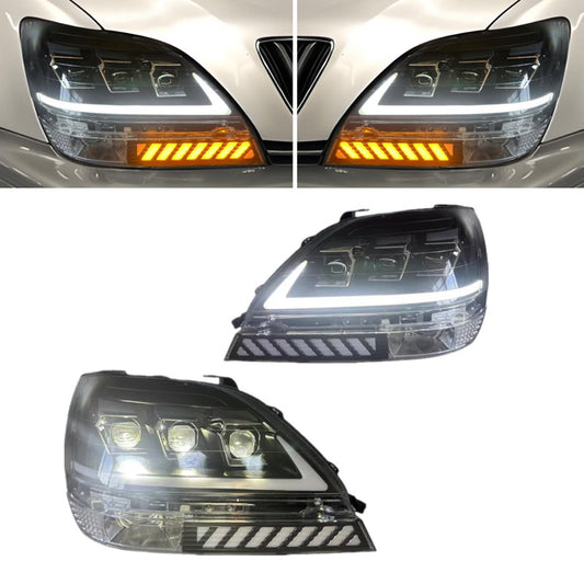 For 1999-2003 for Lexus RX300 Full LED Dynamic Headlights Lamps Lights Left+Right