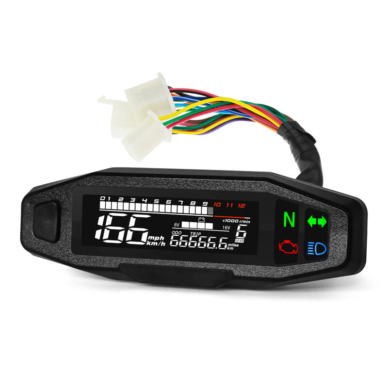 Motorcycle Digital Gauge Speedometer Tachometer Odometer Multi-Function Display