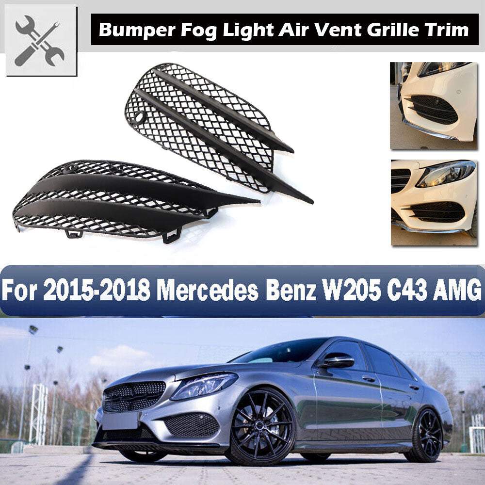 Front fog light grille ventilated mask trim suitable for 15-18 for Mercedes-Benz W205 C43