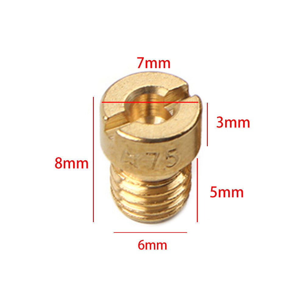 12x6mm Replacement Carburetor Carb Main Jets for 75-102 for Dellorto sha phbg