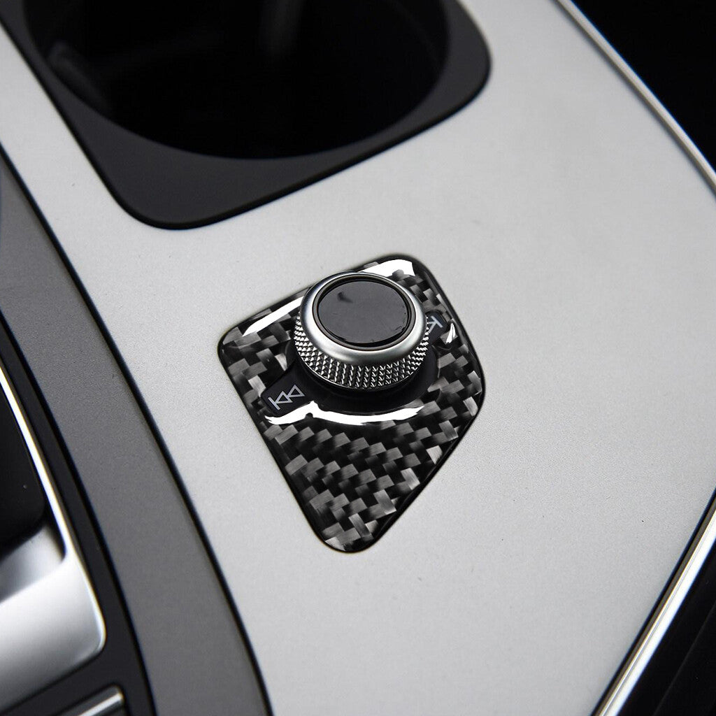 for Audi Q7 SQ7 2016-2019 Carbon Fiber Interior Speaker Switch Knob Trim Sticker