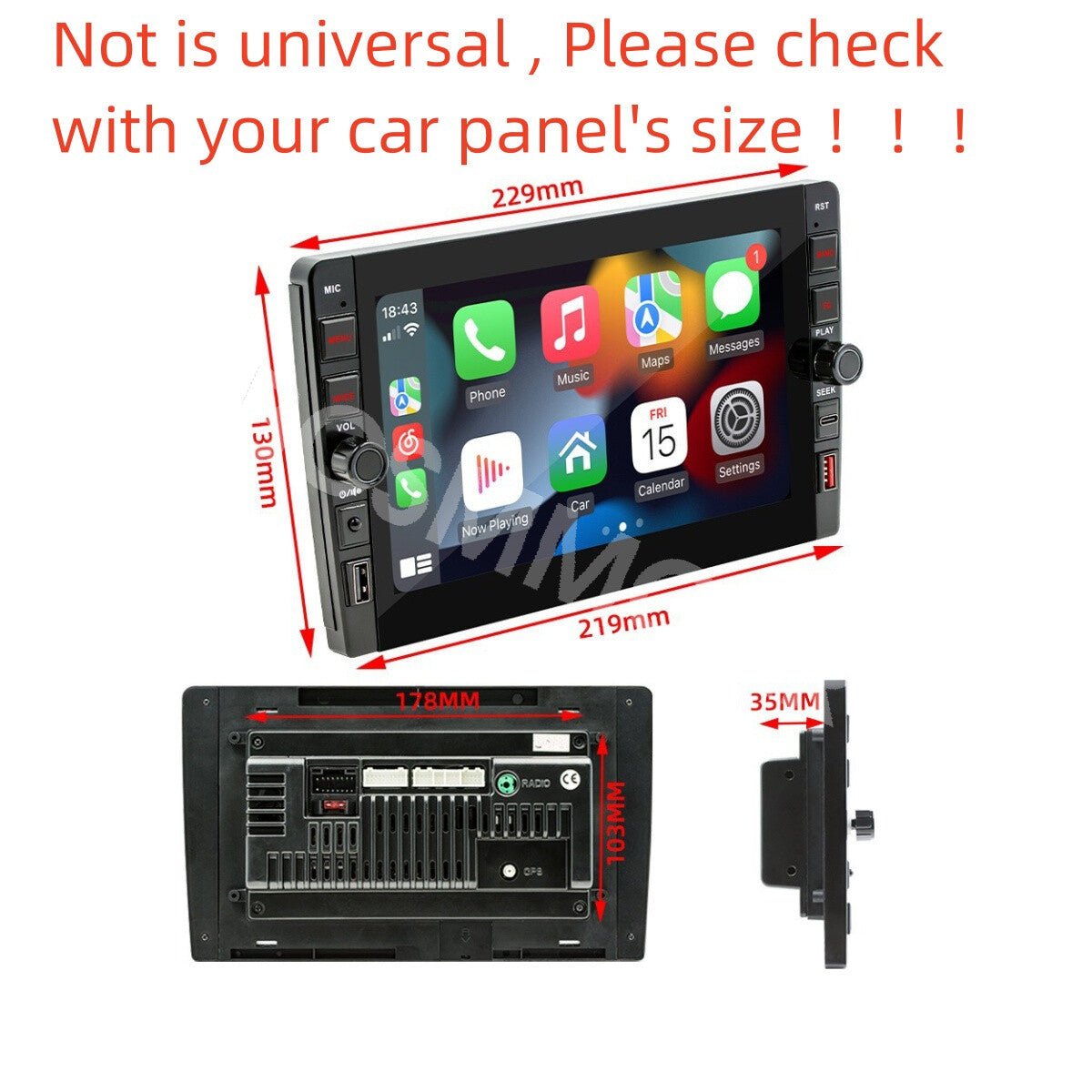 8in Android 12 For Apple Carplay Car Stereo Radio GPS Navigation WiFi 2 Din Cam