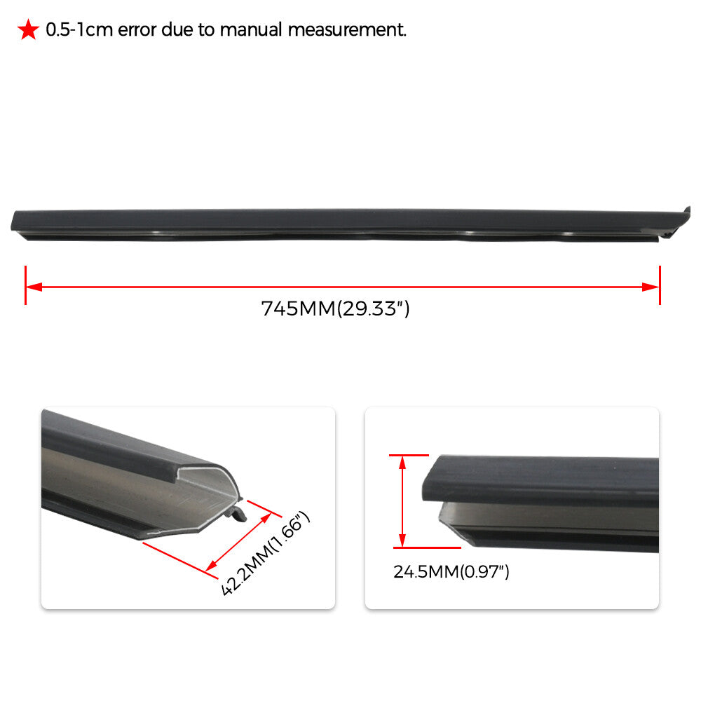 Black Window Molding Trim Weatherstrip Seal Belt 2PC Fit For 99-11 for Ford Ranger