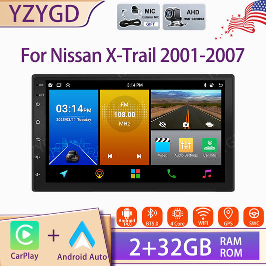 for Nissan for X-Trail 2001-2007 7inch CarPlay Android Car Stereo Radio GPS Screen