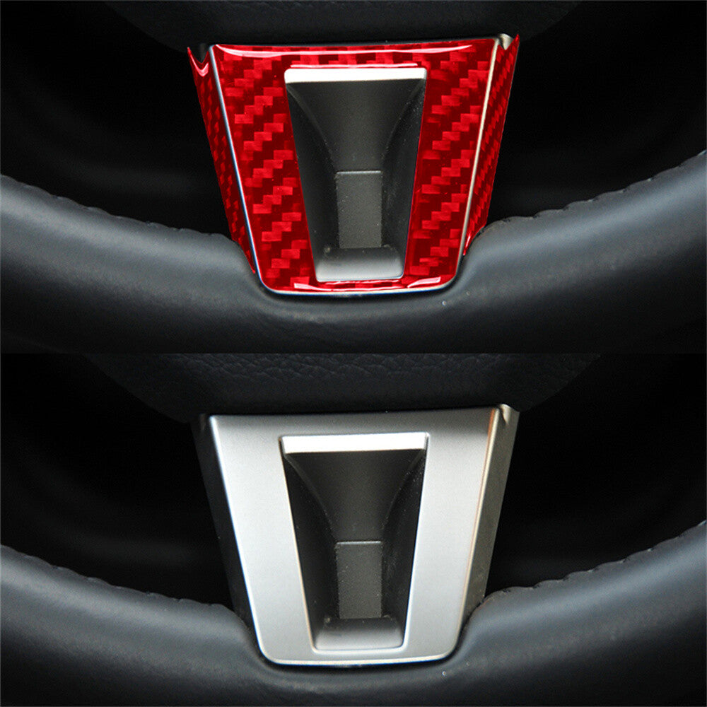 Red Carbon Fiber Steering Wheel Lower U-Shaped Panel Cover for Jaguar XF 2009-11