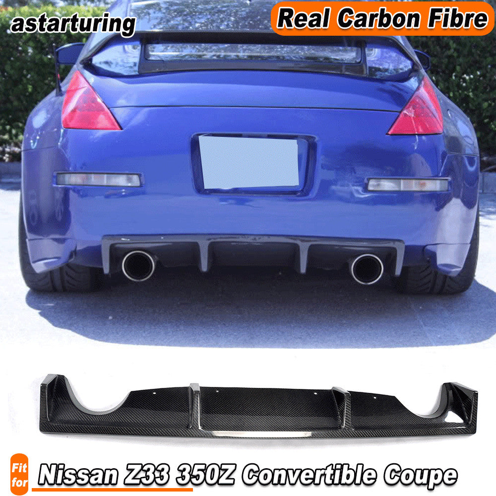 for Nissan Z33 350Z Convertible Coupe REAL Carbon Rear Bumper Diffuser Spoiler