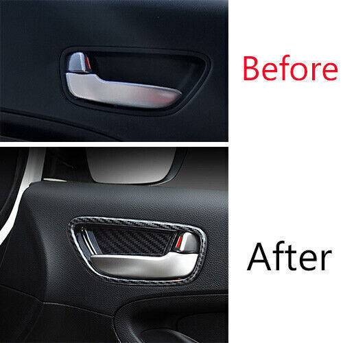 Inner Door Bowl Sticker Cover Trim 4PCS for Kia K3 2017-2018 Black Carbon Fiber