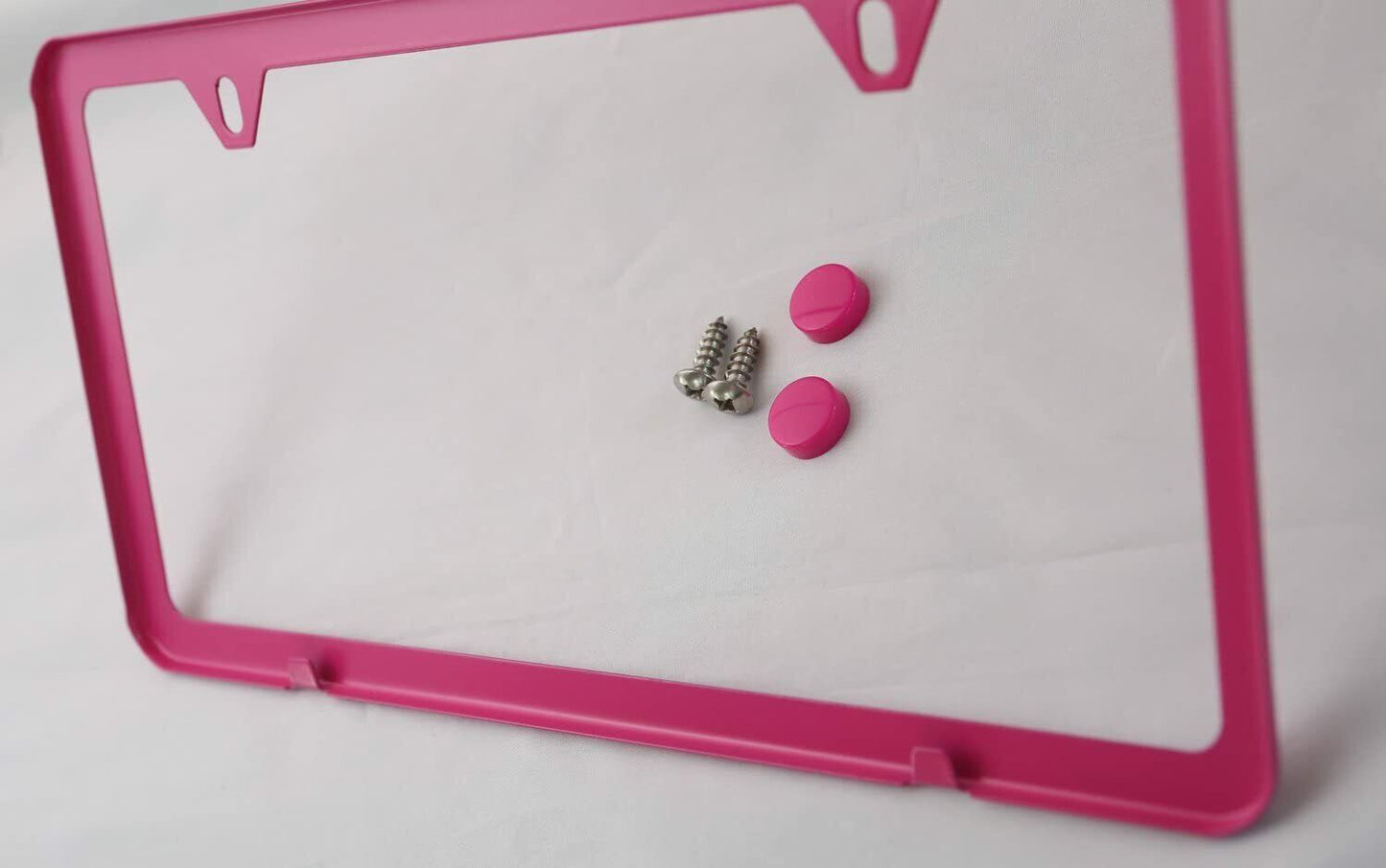 Bonnet rear trunk boot in hot pink for Chevrolet - Car license plate frame cap