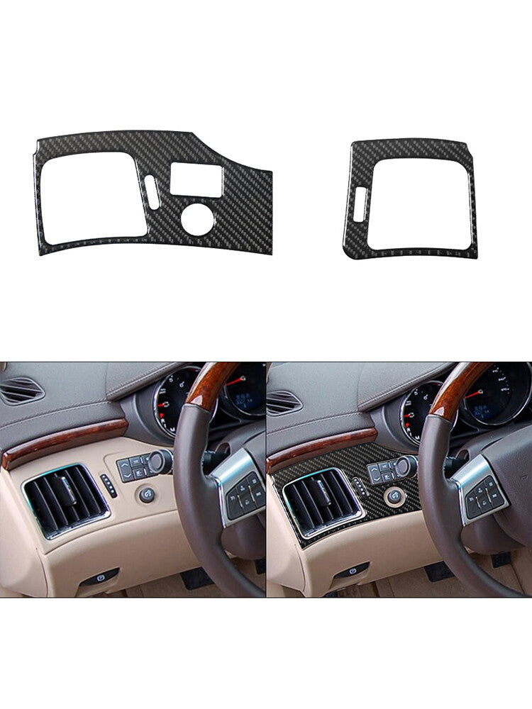 2Pcs Car A/C Outlet Trim Cover Panel Carbon Fiber for CADILLAC CTS SPORT 2008-UP