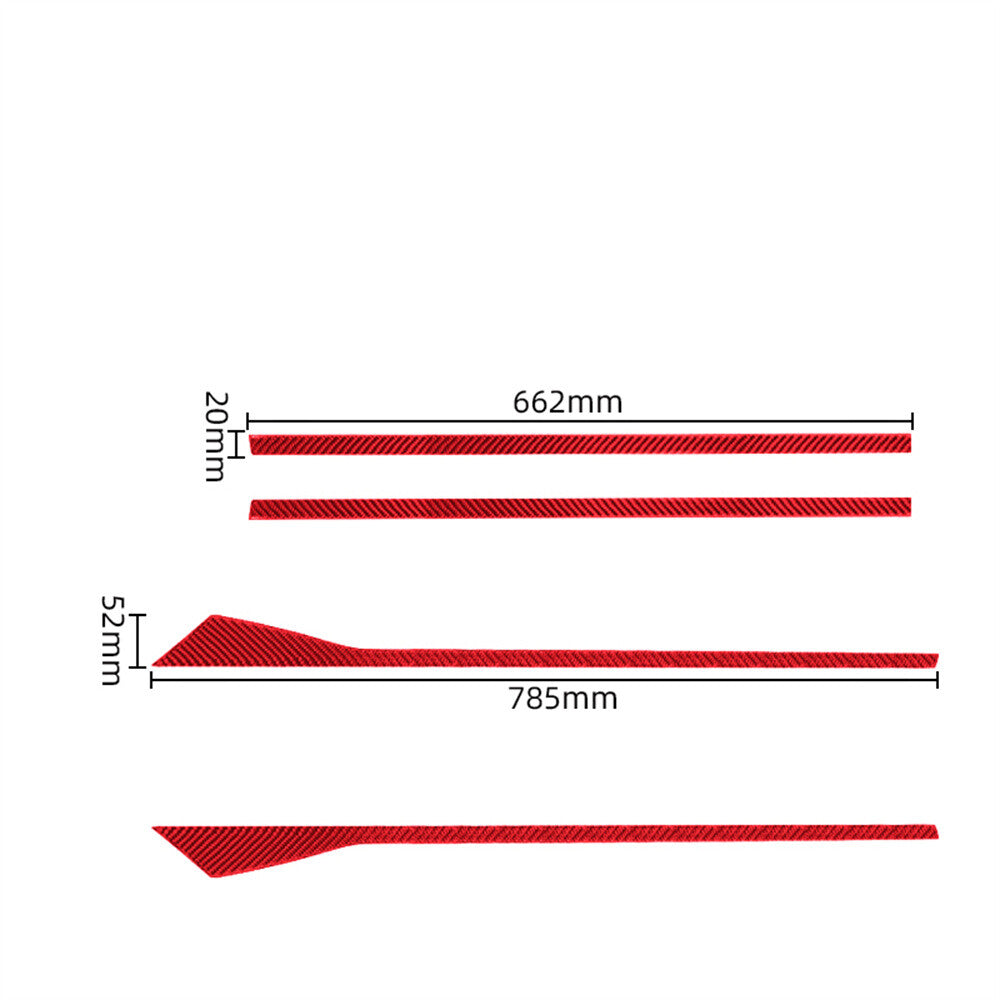Red Carbon Fiber Interior Door Panel Decorative Cover for Porsche Taycan 2019-22