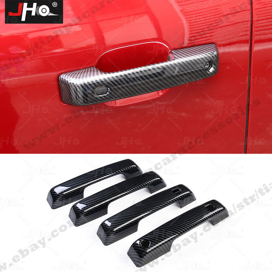 Carbon Fiber Exterior Door Handle Cover Trim for Ford F150 2021-2022 Accessories