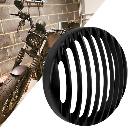Black 5.75 Aluminum Headlight Grill Cover for Harley Sportster XL883 1200 04-14