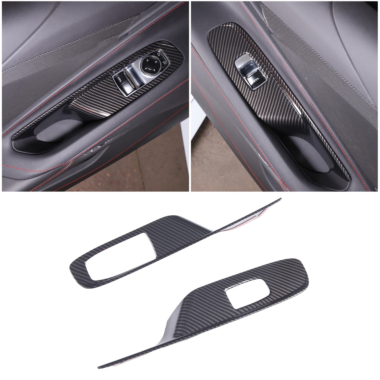 Matte black ABS exterior door handle protector sticker for Corvette C7 2014-2019.