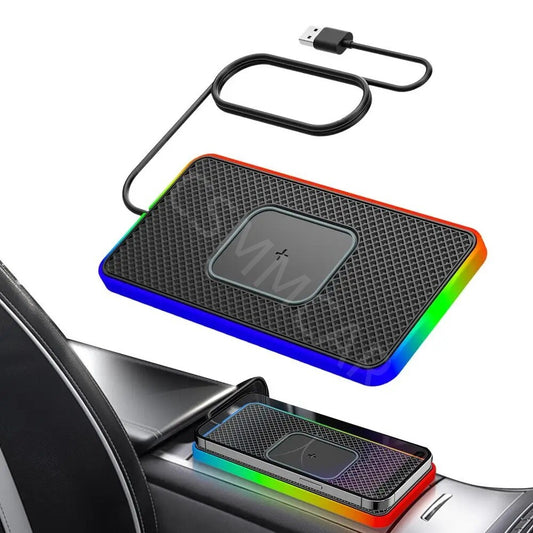 Car Wireless for Charger Pad Phone Fast Charging Mat Non-Slip Interior Accessories