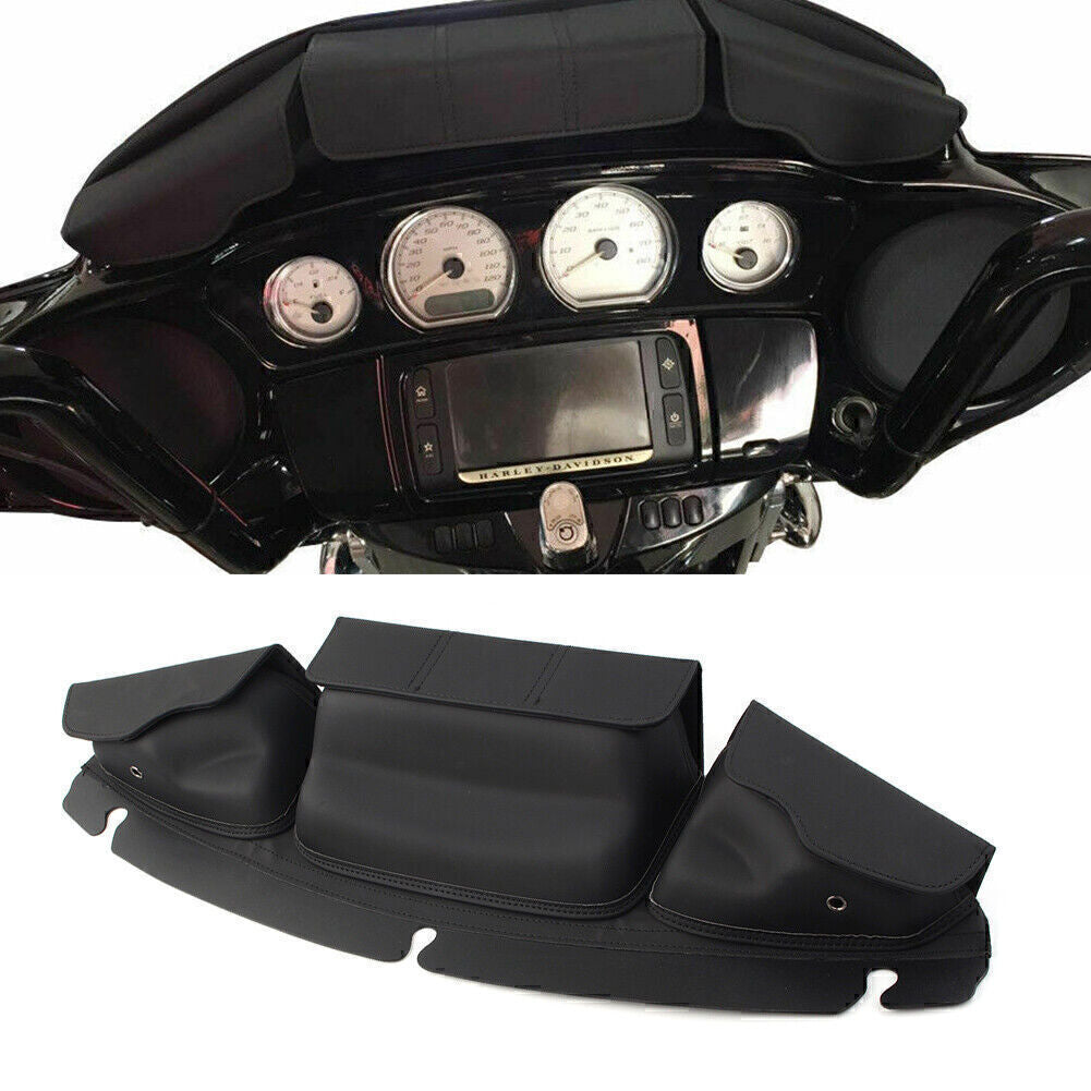 3Pouch Windshield Batwing Fairing Pocket Bag for Harley Touring FLHX FLHTK FLHXS