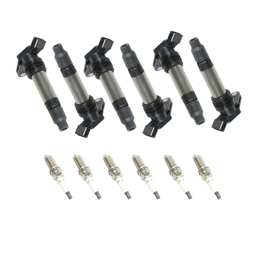 6pcs Ignition Coils+ 6pcs Iridium Spark Plug for 2010-2011 for Volvo XC60 UF594 6481