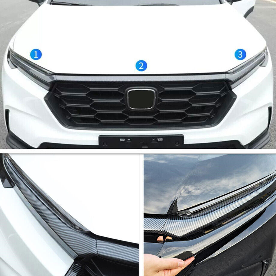 For 2023-24 for Honda CR-V CRV Carbon Front Engine Hood Grille Lip Cover Trim Strips