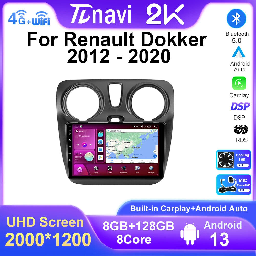 Car Radio for Renault Lodgy for Dacia Dokker Multimedia Video Player Android DSP GPS