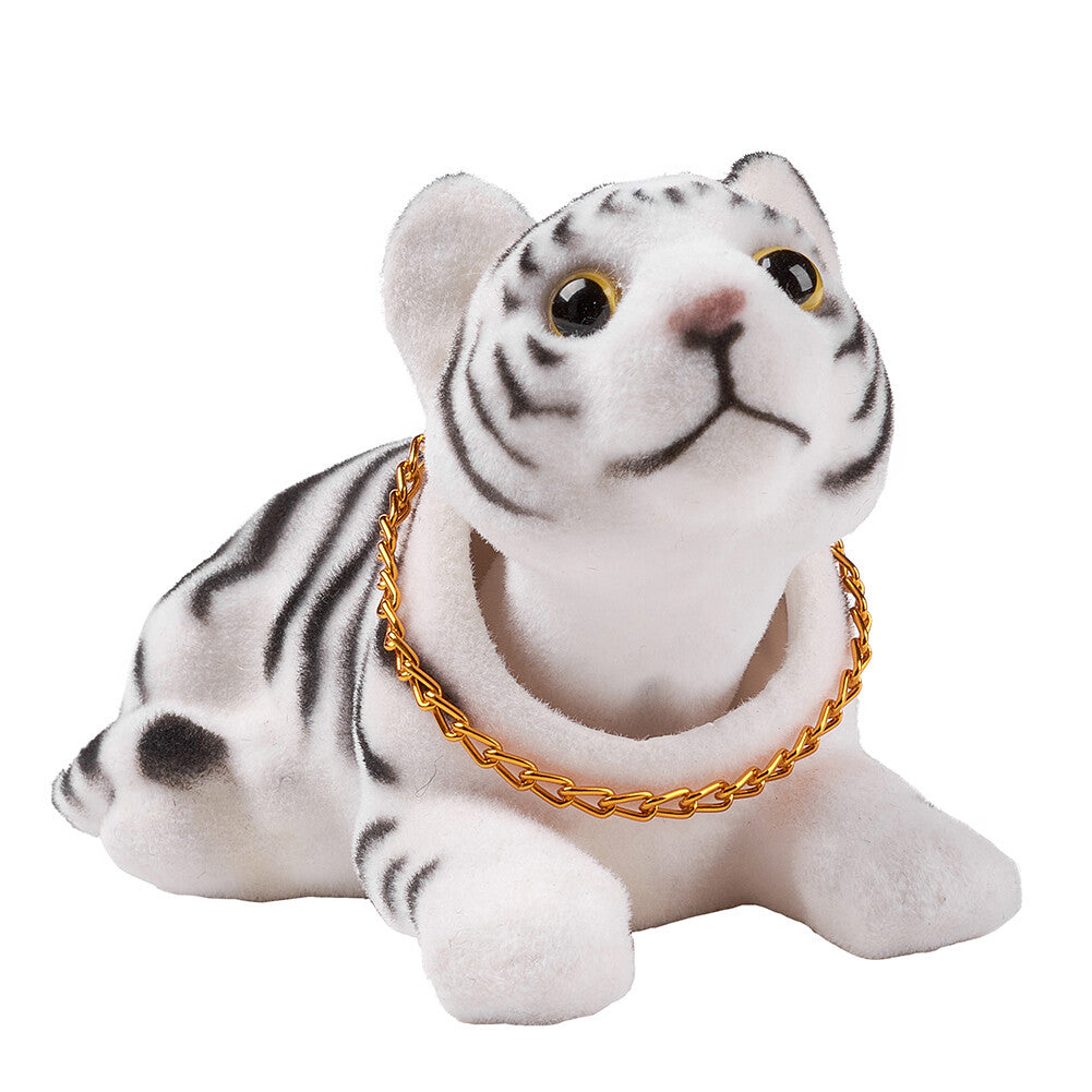 Nodding Lucky Tiger Figurine Ornaments Bobble Head Toys For Car Dashboard Decor
