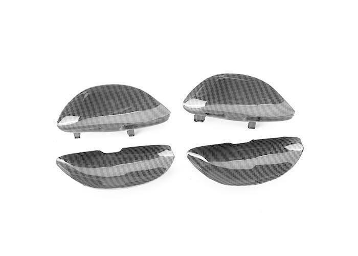 for Cadillac CT4 CT4-V 2020-2023 Carbon Fiber Inner Door Bowl Cup Cover Trim 4pc