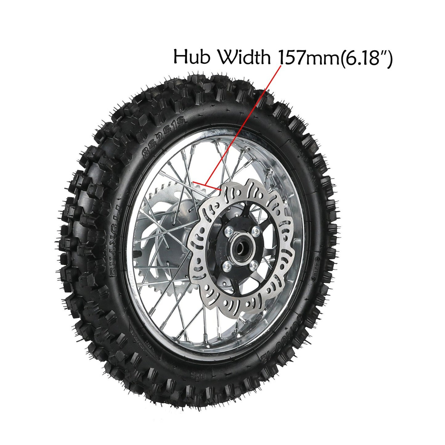 12-inch rear wheel 80/100-12 tire rim sprocket kit for SSR Apollo Pit bike 110 125c