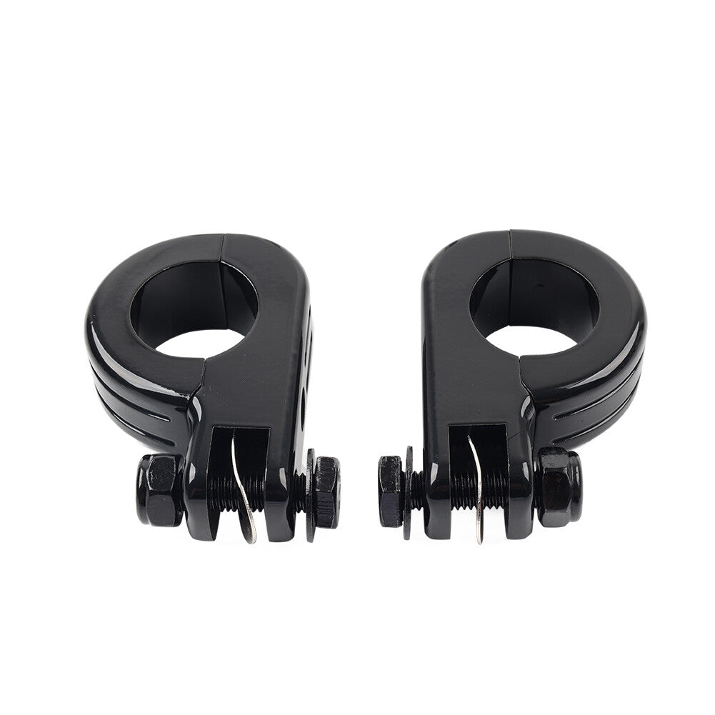 Foot Peg Mount Clamp Bracket for Harley 1 1/4 Highway Engine Crash Bar Black