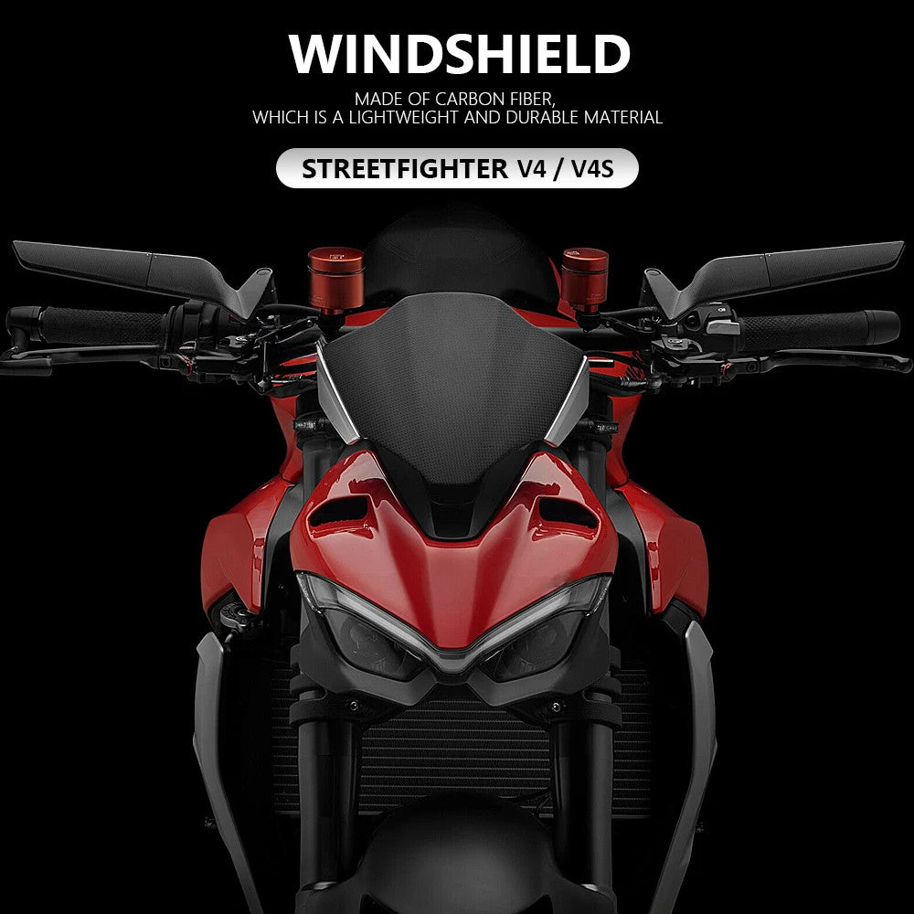 for Ducati Streetfighter V4 / V4S 2021-2023 2022 Carbon Windshield Windscreen