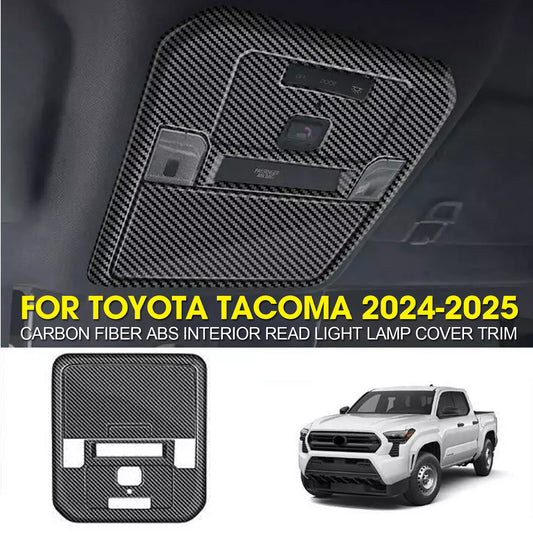 Carbon Fiber ABS Interior Read Light Lamp Cover Trim for Toyota Tacoma 2024-25