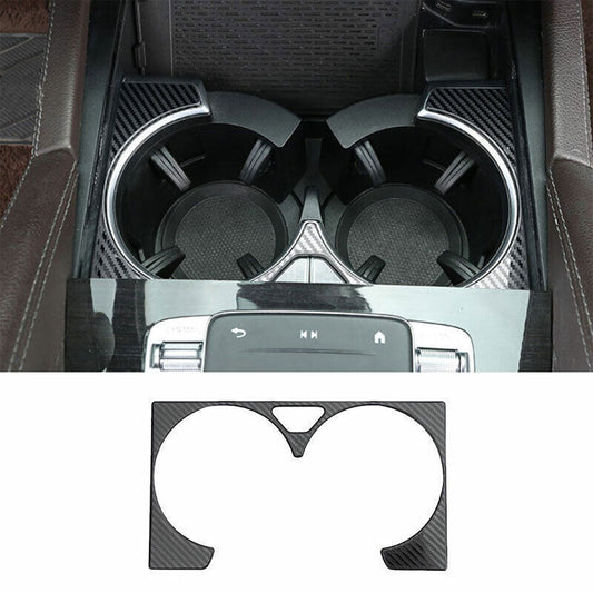 for Benz GLE GLS 20-23 Carbon Fiber Steel Middle Console Water Cup Frame Trim 1P