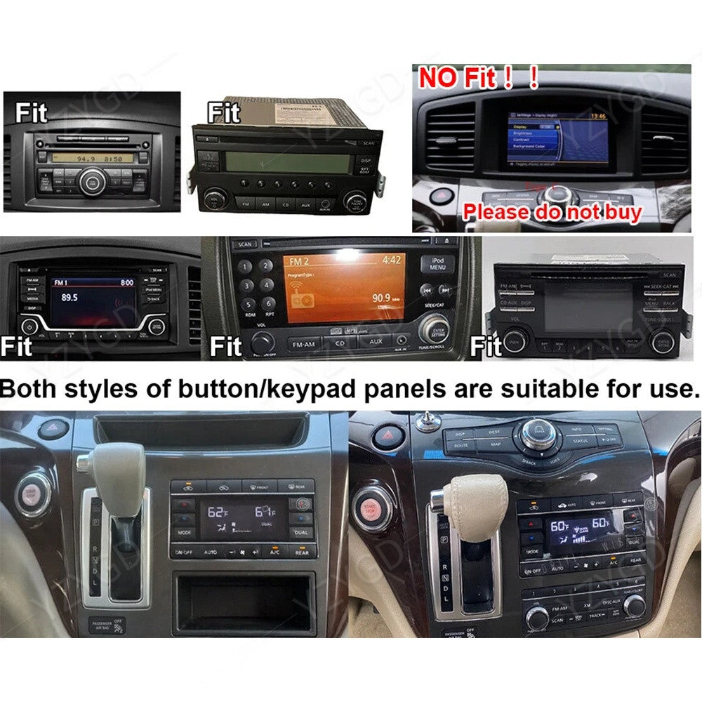 for Nissan Quest 2011-2017 Stereo 7inch Apple Carplay Car Radio GPS WIFI Screen