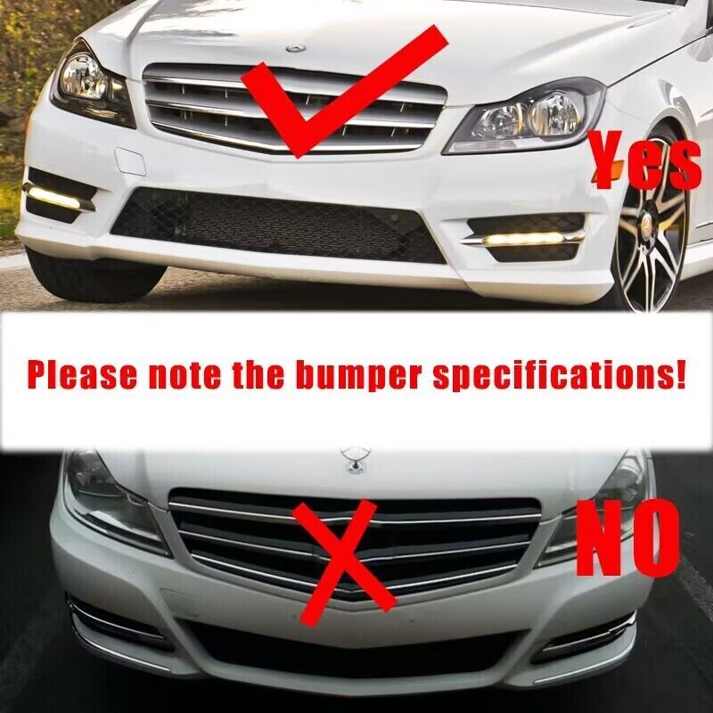 For 2012-2014 for Mercedes-Benz W204 C-Class Left Front Bumper LED DRL Fog Lamp