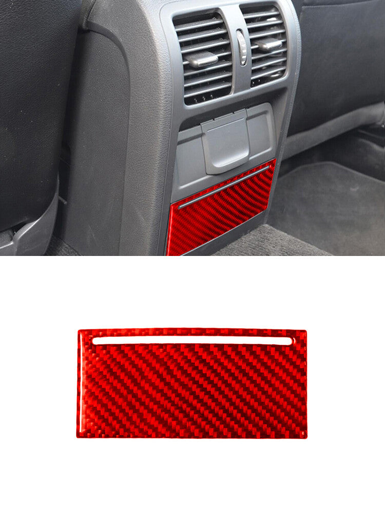 Red Carbon Fiber Rear Storage Box Trim for Volkswagen for Passat 06-11