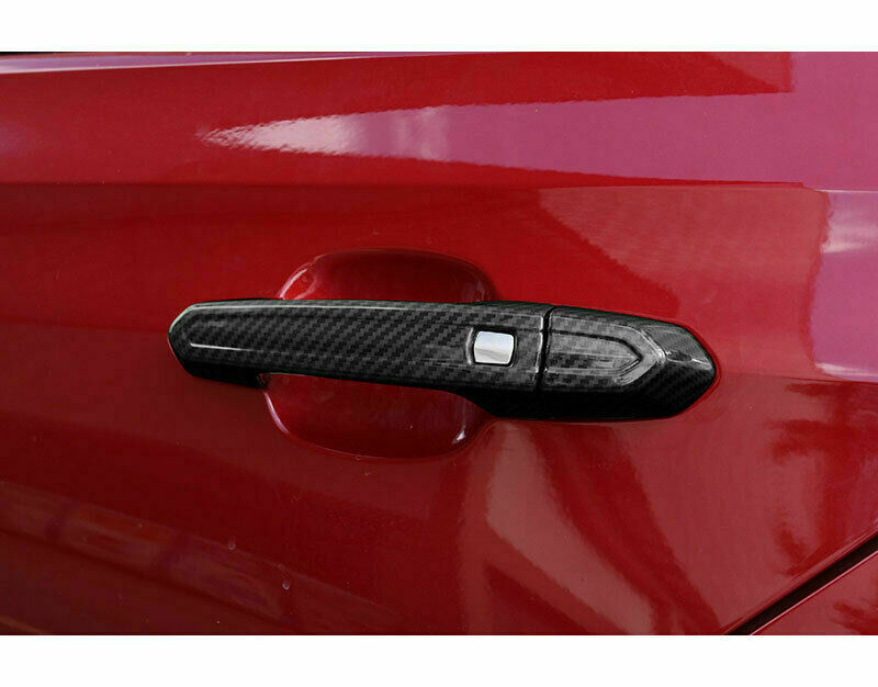 For 2020-2021 for Cadillac CT4 ABS Carbon Fiber Outdoor Door Handle Trim 8pcs
