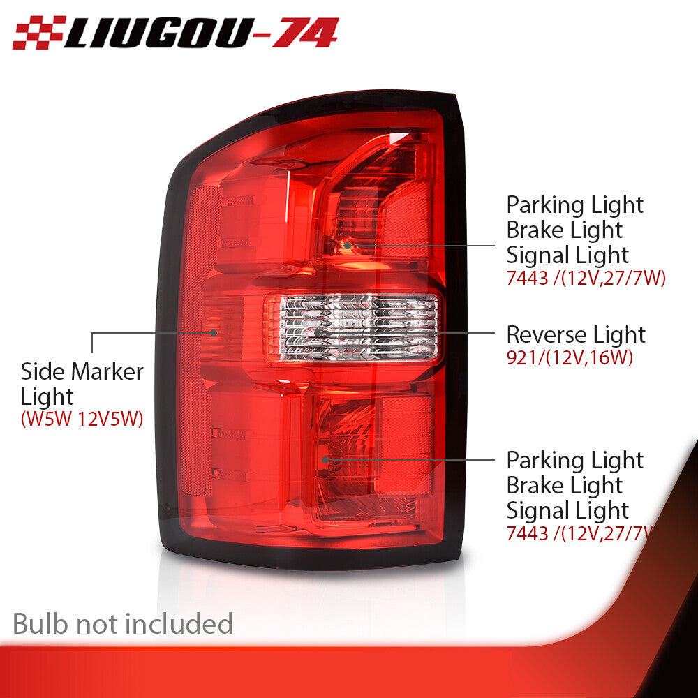 Red taillights and brake lights are suitable for 2014-2018 for GMC for Sierra 1500 2500 3500 HD