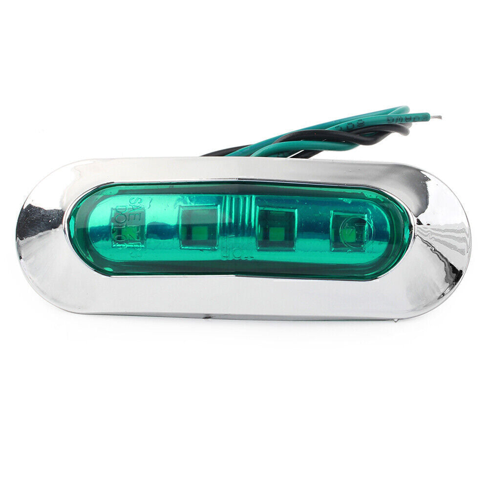 For Car Truck Trailer Pickup 12V 24V 4 LED Side Clearance Marker Green Light