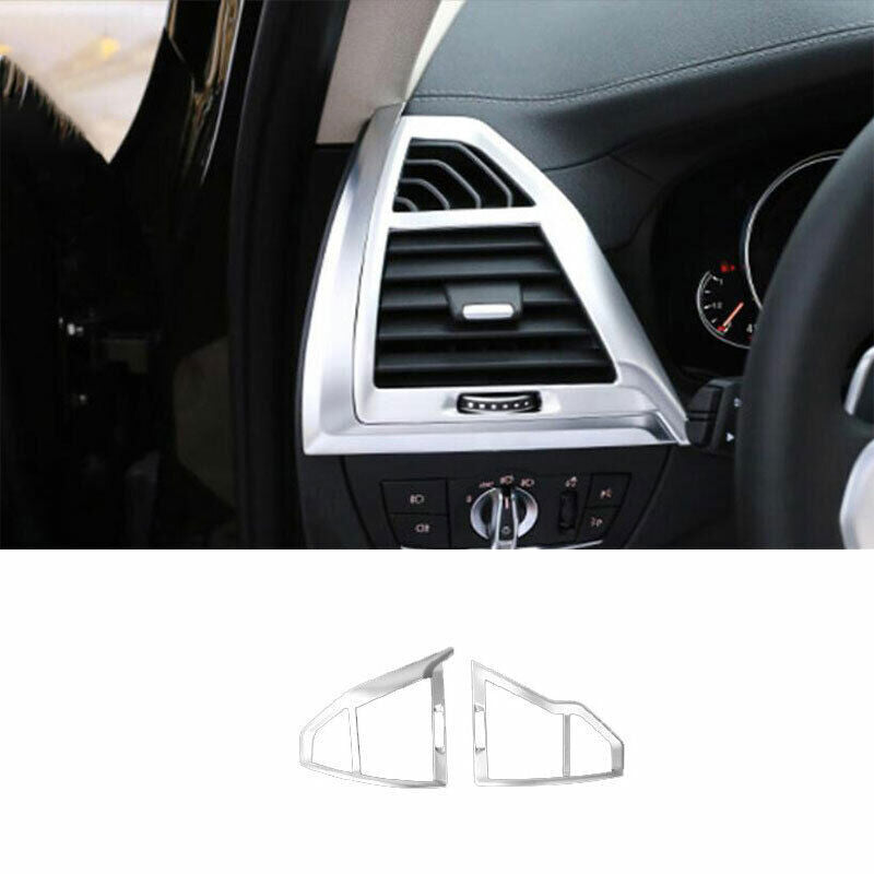 for BMW X3 G01 2018-2021 ABS Silver Inner LR Console Air Outlet Vent Cover Trim