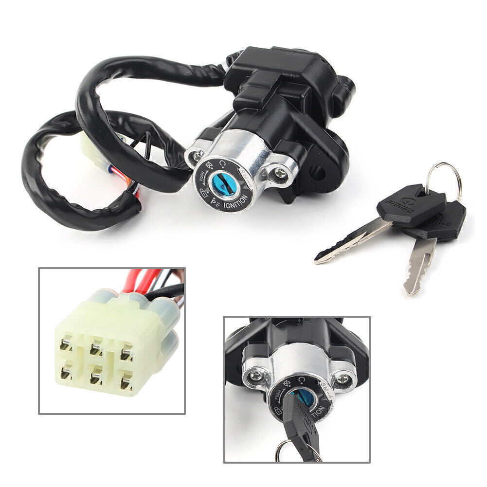 Ignition Switch Fuel Gas Cap Cover Lock w/ Key Set Fit for Suzuki GSXR600 GSXR750