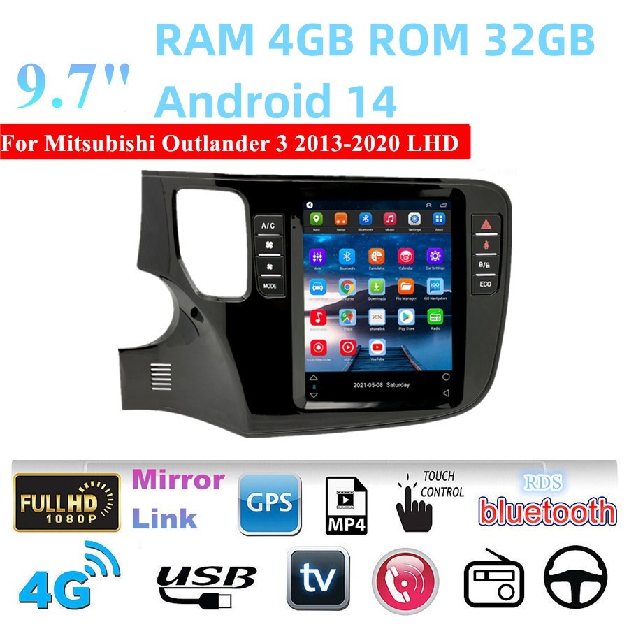 Car Stereo Radio Mirror Link GPS Fit for Mitsubishi for Outlander 3 2013-2020 LHD